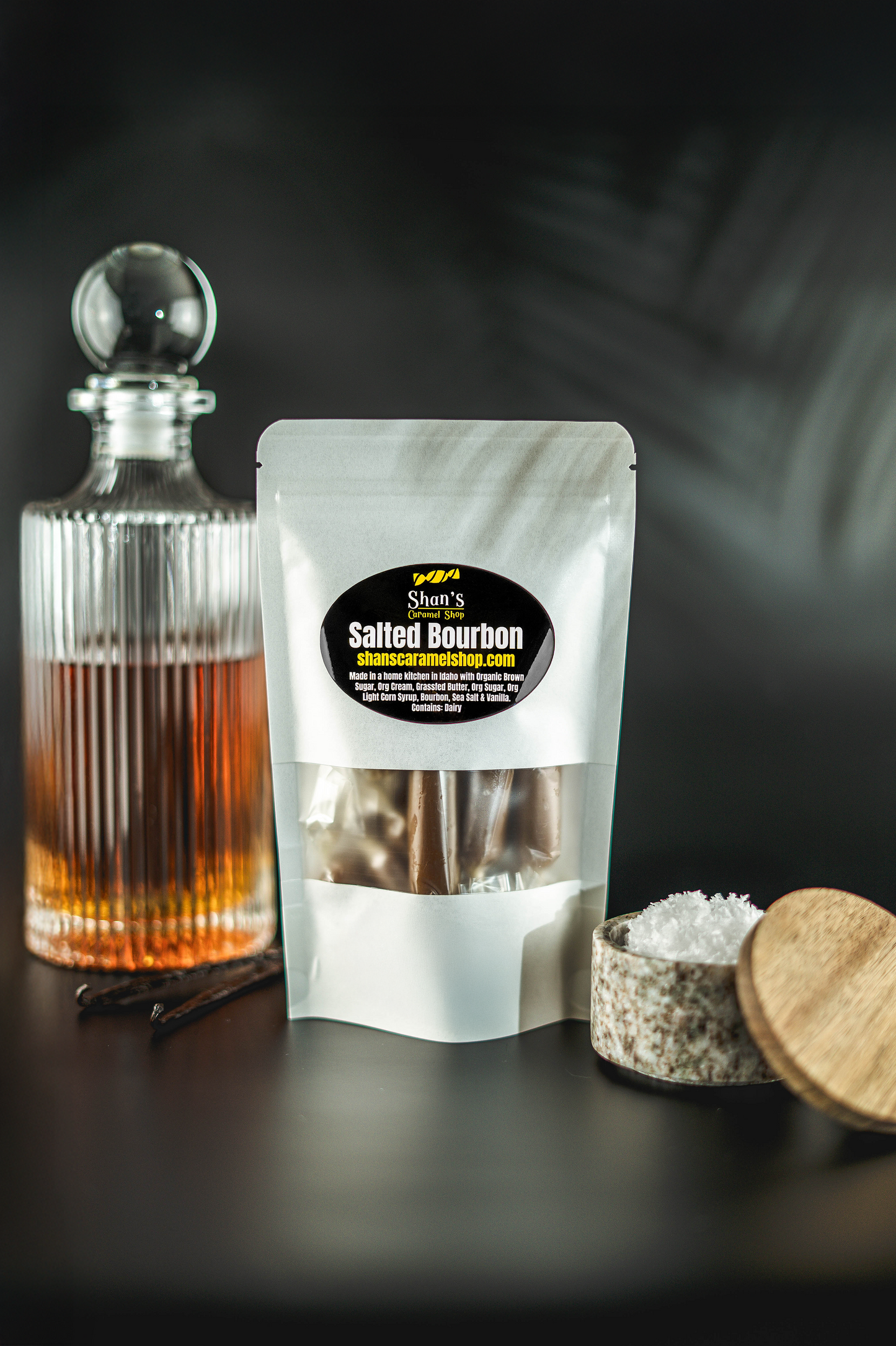 Salted Bourbon Caramels